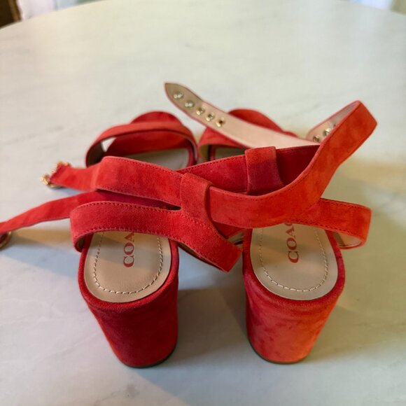 COACH Women's Serena Strappy Platform Block-Heel Sandals Excellent Condition S9 - Picture 3 of 4